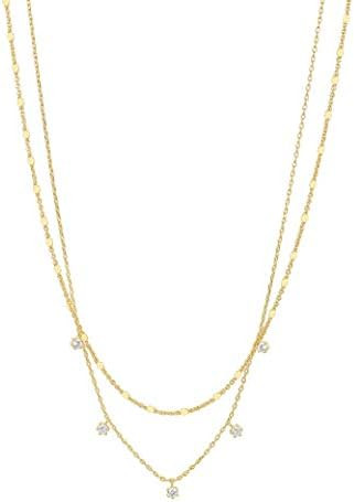 PAVOI 14K Gold Plated Dainty Layering Necklaces for Women | Snake Chain, Curb Link, Paperclip Lay... | Amazon (US)