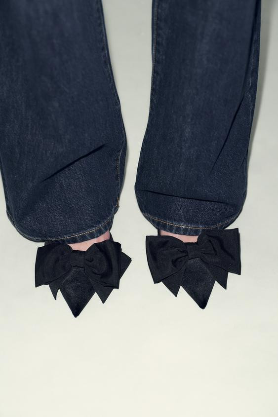 VELVET SLINGBACK SHOES WITH BOW | Zara UK