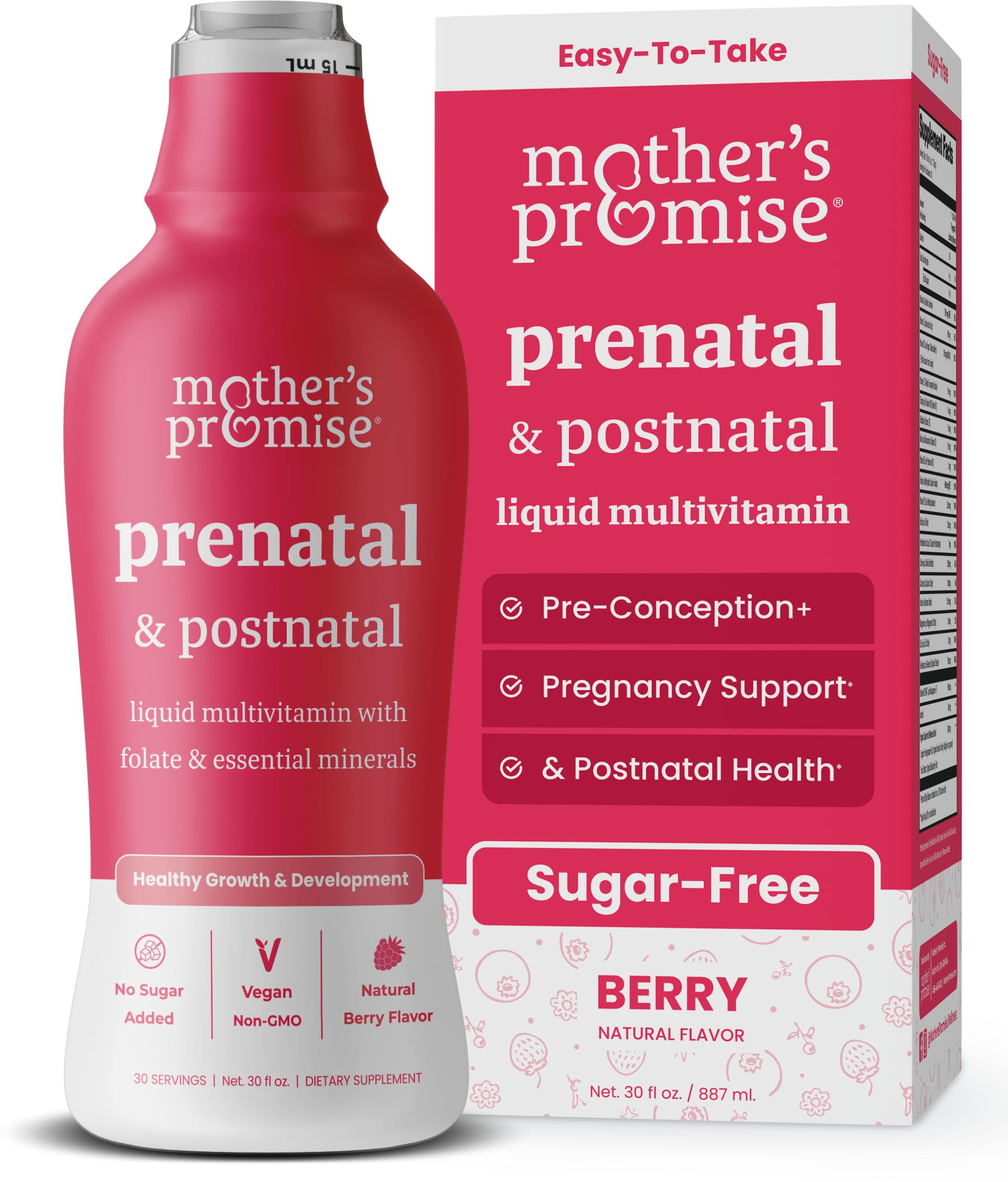 Mother's Promise Prenatal & Postnatal Multivitamin for Women | Sugar Free Liquid Prenatal Vitamin... | Amazon (US)