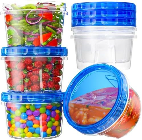 6 Pack-17oz Freezer Storage Containers, Plastic Food Storage Containers with Twist Top Lids, BPA ... | Amazon (US)