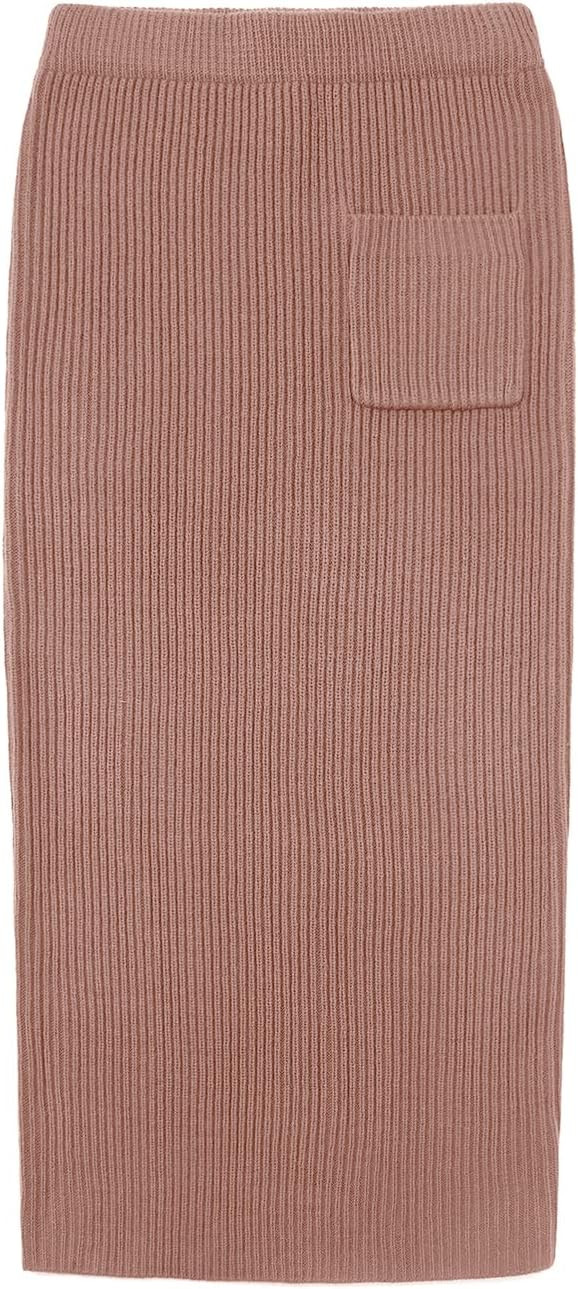 chouyatou Women's Turtleneck 2 Piece Outfits Ribbed Knit Sweater Midi Pencil Skirt Set | Amazon (US)