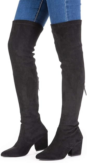 Women Boots Winter Over Knee Long Boots Fashion Boots Heels Autumn Quality Suede Comfort Square H... | Amazon (US)