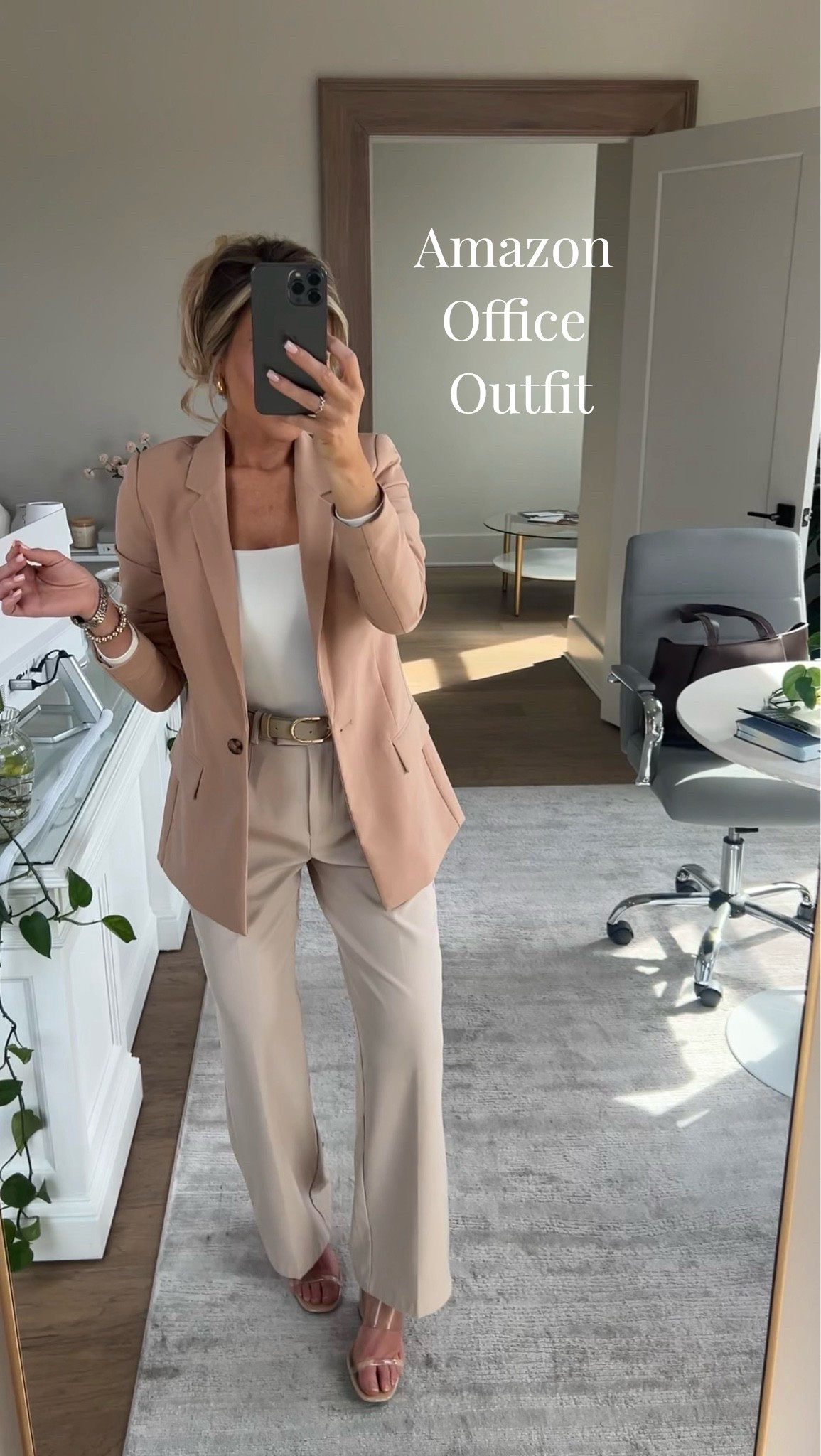 Such a good business casual outfit for the office all from Amazon!! 

This blazer is a go to staple of mine. 
Wearing XXS! 

Wearing XS in trousers!

#LTKootd #LTKWorkwear