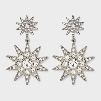 Star Drop Earrings - A New Day™ Clear | Target