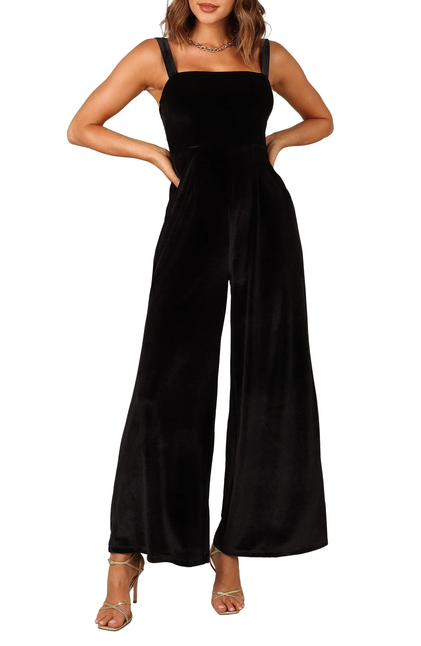 Scarlette Wide Leg Velvet Jumpsuit | Nordstrom