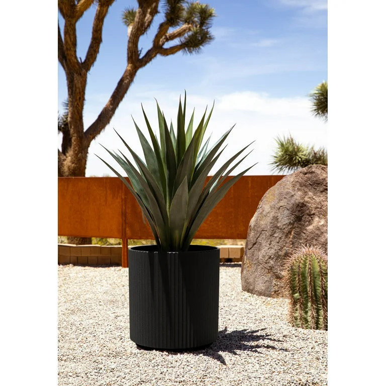 Veradek Demi Series  20" Plastic-Stone Planter - 2-Pack Black | Walmart (US)