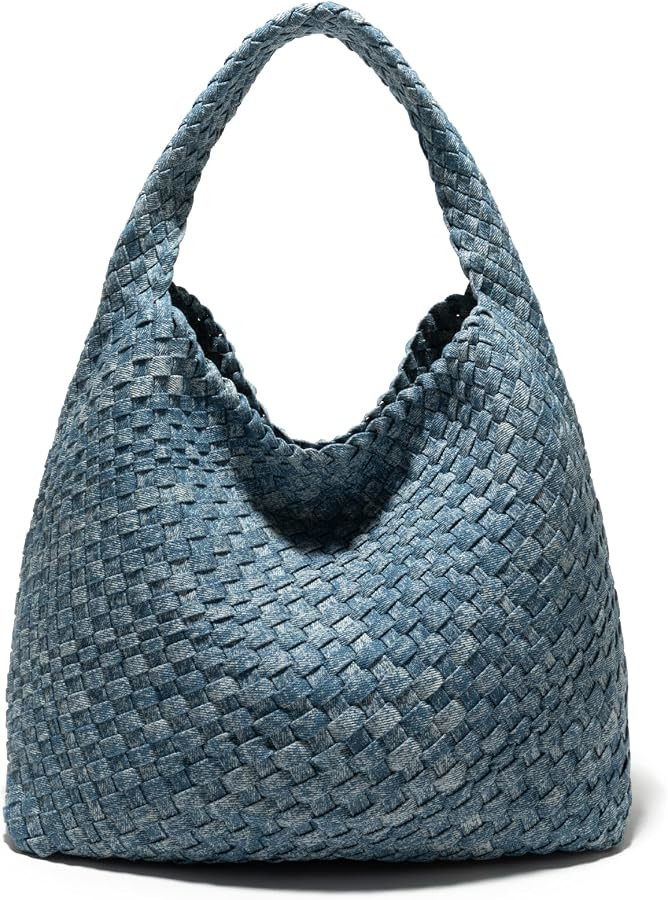 Woven Bag Purses and Handbags, Woven Vegan Leather Bag For Women, Woven Tote Bag Shoulder Bag Top... | Amazon (US)