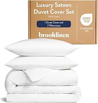 Brooklinen Luxury Sateen Duvet Cover Set - King/California King Size in White - Includes 1 Duvet ... | Amazon (US)