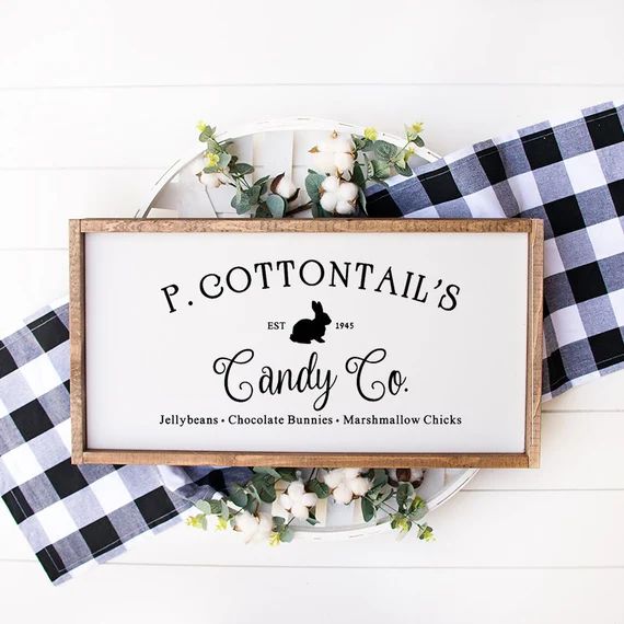 Cottontail Candy Co. Wood Framed Sign  Farmhouse Signs  | Etsy | Etsy (US)
