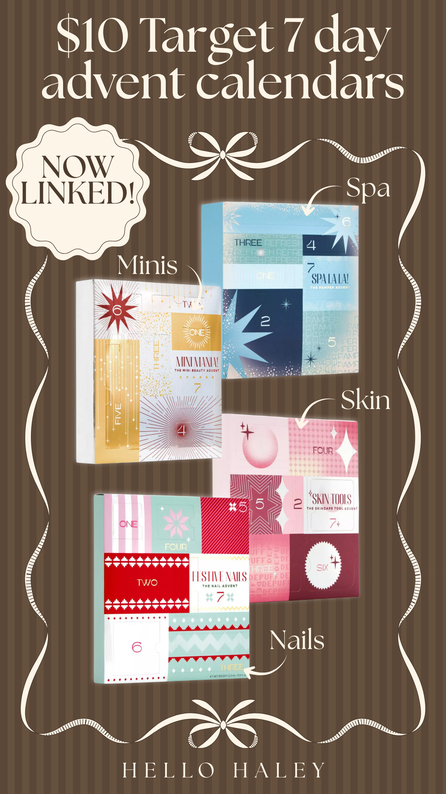 I was in Target tonight and stumbled across these adorable $10 advent calendars! They are perfect for the aspiring beauty lover in your life! I snagged the Spa and Nails kits for my nieces! #targetadventcalendar #adventcalendars2025 #targetfinds 

 #LTKGiftGuide #LTKHoliday #LTKBeauty
