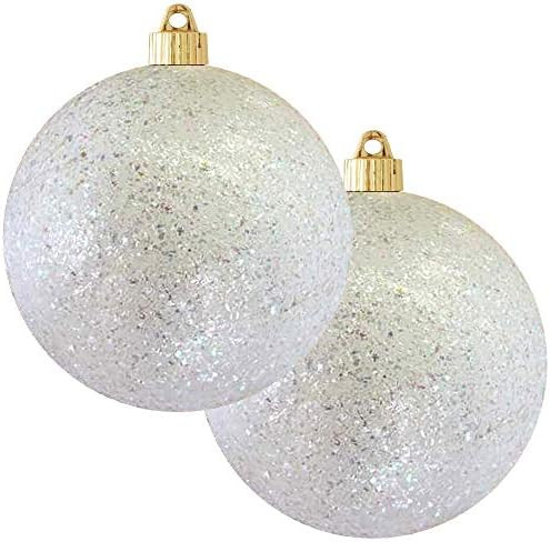 Christmas By Krebs [2 Pack] Pure White 6" (150mm) Commercial Grade Shatterproof Ball Ornaments De... | Amazon (US)