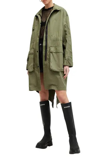 AllSaints Milla Parka in Khaki Green at Nordstrom Rack, Size Large | Nordstrom Rack