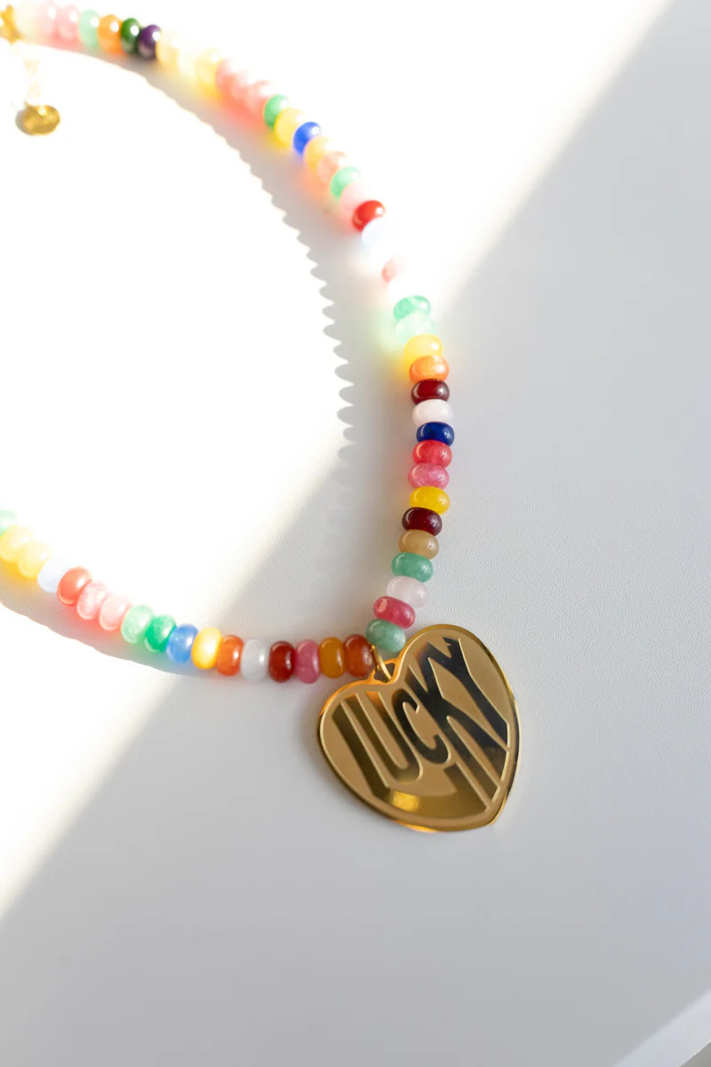 Lucky In Love Stone Necklace - Rainbow | BÉLJOY