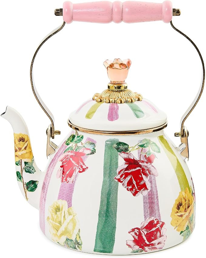 MACKENZIE-CHILDS Enamel Tea Kettle, Cute Tea Kettle for Stovetop, 2 Quarts, Garden Gala | Amazon (US)