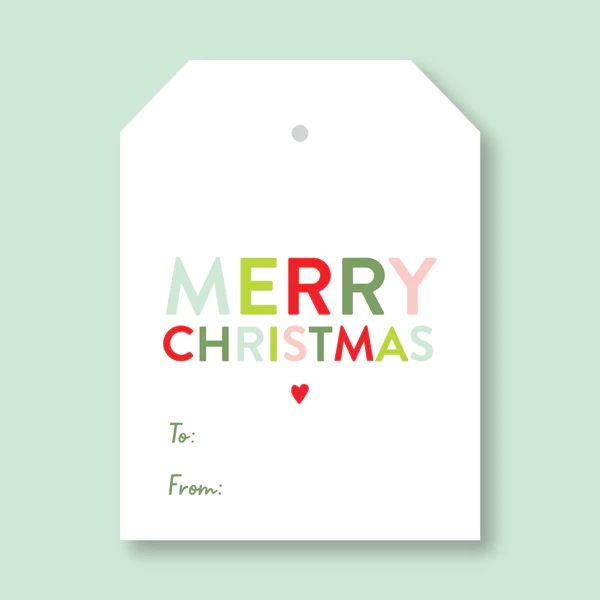 TO FROM Merry Christmas Heart Tags | Joy Creative Shop
