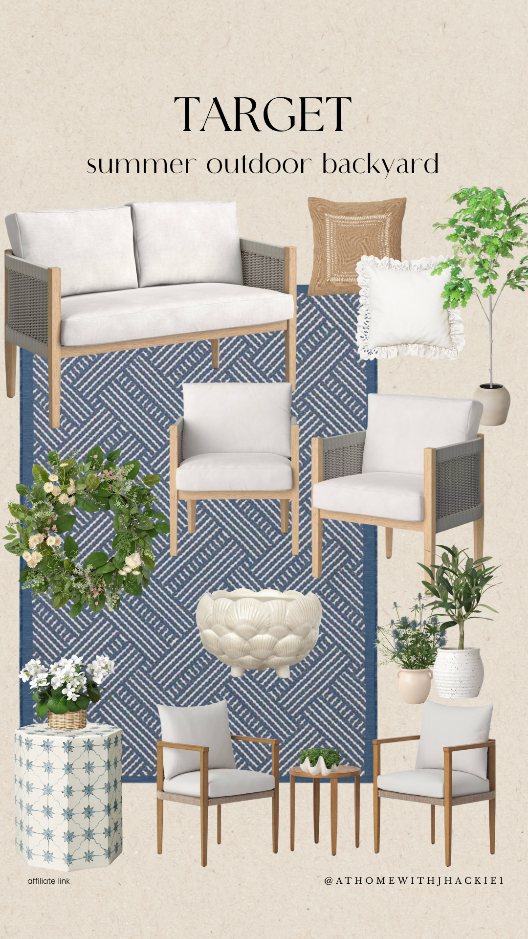 If your backyard still isn’t feeling put together… this is what I’d order from @target 👀. These pieces instantly make your space feel styled (not random).

#Target #TargetPartner Outdoor patio seating, backyard lounge ideas, outdoor sofa set, patio accent chairs, neutral outdoor furniture, modern outdoor decor, blue outdoor rug, patterned patio rug, backyard styling ideas, outdoor throw pillows, textured pillows outdoor, woven accent pillow, patio coffee table decor, outdoor side table, ceramic garden stool, outdoor planters, potted plants outdoor, faux outdoor tree, greenery decor backyard, cozy outdoor living space, summer backyard inspiration, patio makeover ideas, affordable outdoor furniture, target patio collection, neutral backyard aesthetic, layered outdoor decor, inviting outdoor seating area, casual outdoor entertaining space 

 

#LTKSeasonal #LTKHome