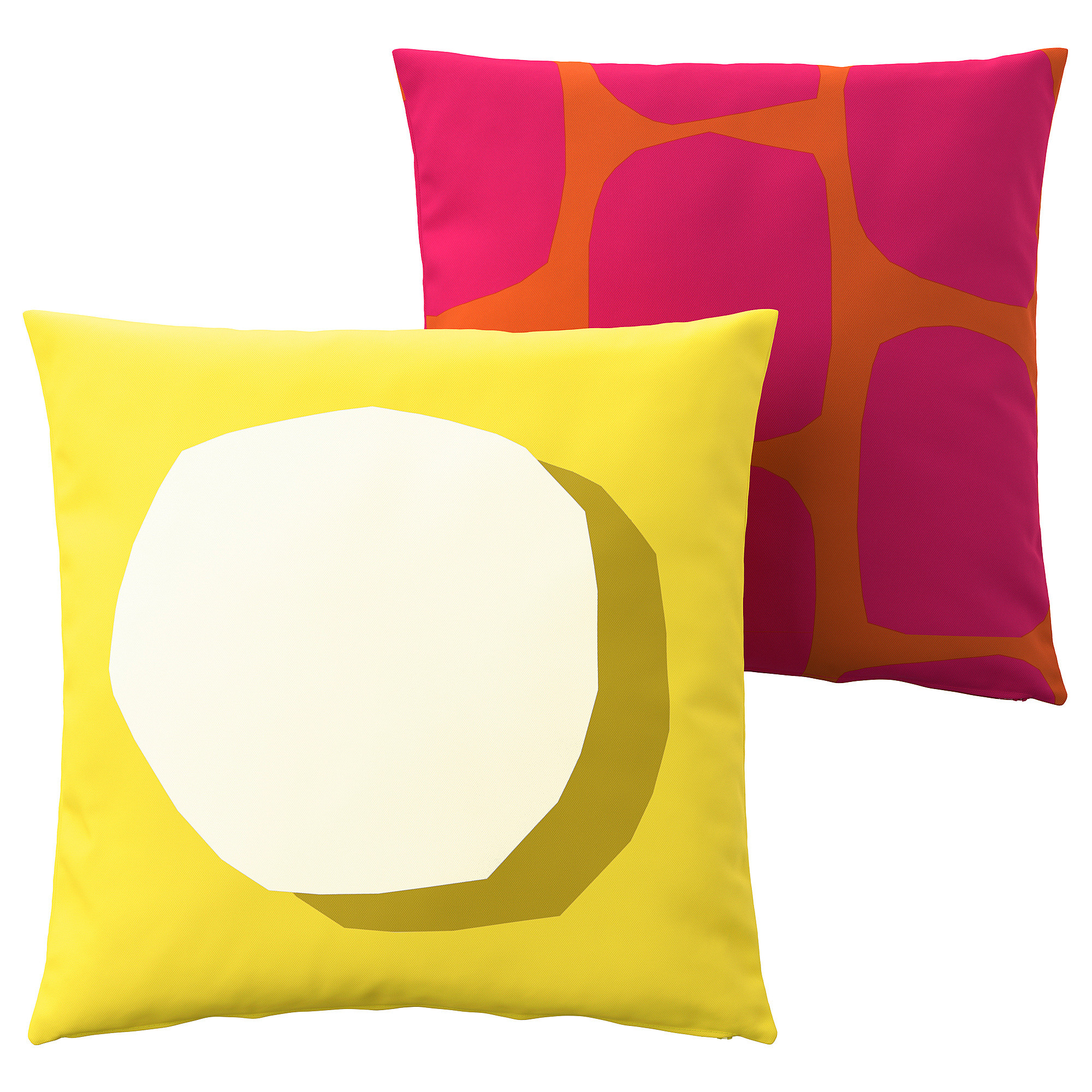 GULLBERGSÖ Cushion, set of 2, bright yellow/white bright pink/bright orange/out/indoor, 19 5/8x1... | IKEA US