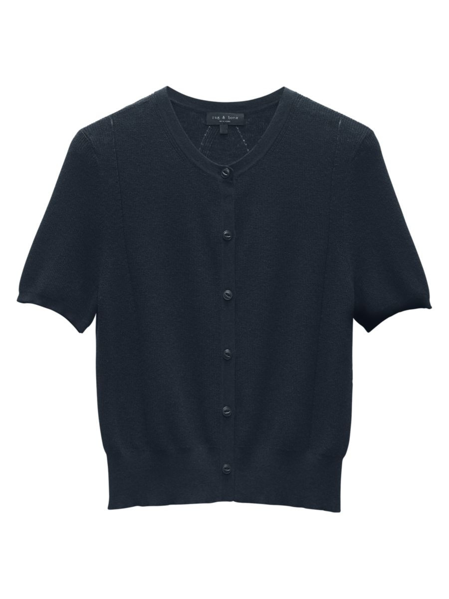 Dina Short-Sleeve Cropped Cardigan | Saks Fifth Avenue