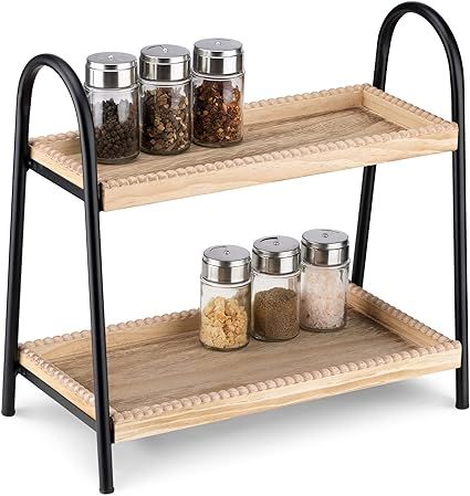 Navaris 2 Tier Countertop Organizer - Bathroom Kitchen Counter Shelf Rack Caddy Tray for Storage ... | Amazon (US)