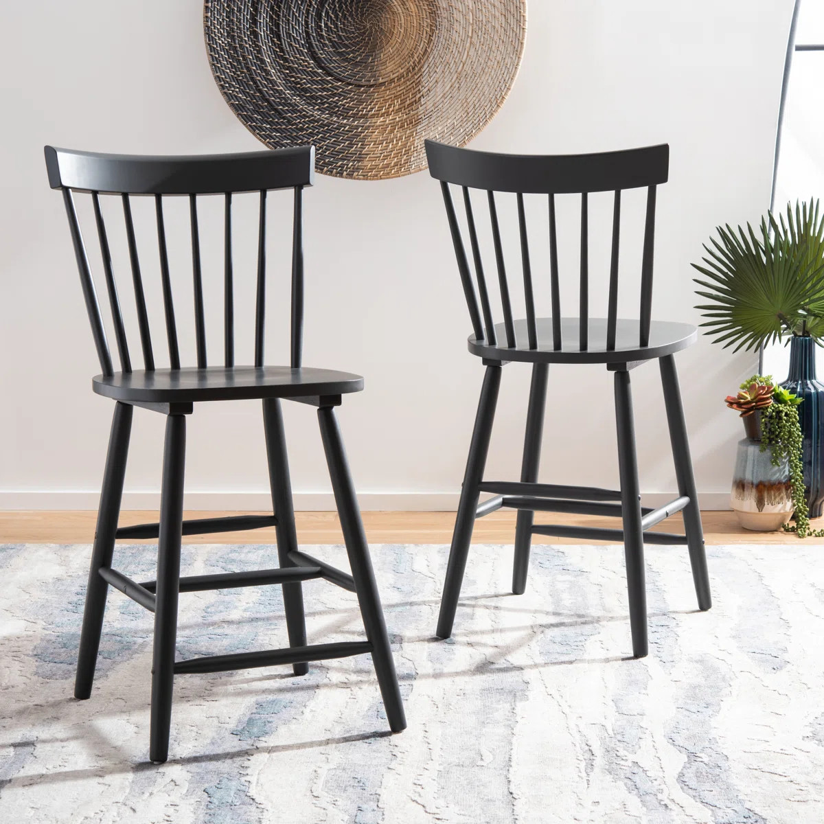 Stacee Solid Wood Counter Stool (Set of 2) | Wayfair North America