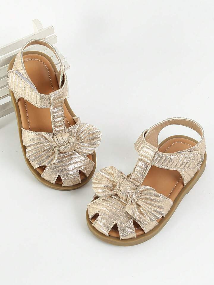 Sandalias Doradas Para Niñas, Zapatos Planos Para Niños Con Mágico, Zapatos De Moda Para Niña... | SHEIN