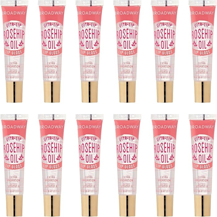 Ruby Kisses Broadway Vita-Lip Clear Lip Gloss (Rosehip Oil 12 Pack), Ultra-Hydrating & Soothing F... | Amazon (US)