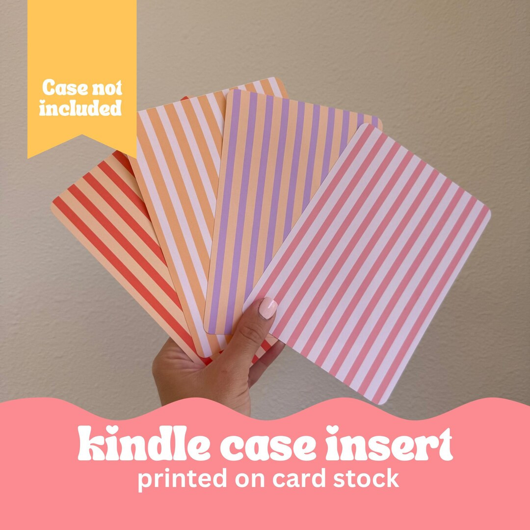 Kindle Case Inserts- Thin Stripes Printed Card Stock Inserts for Your Kindle E Reader Clear Case-... | Etsy (US)