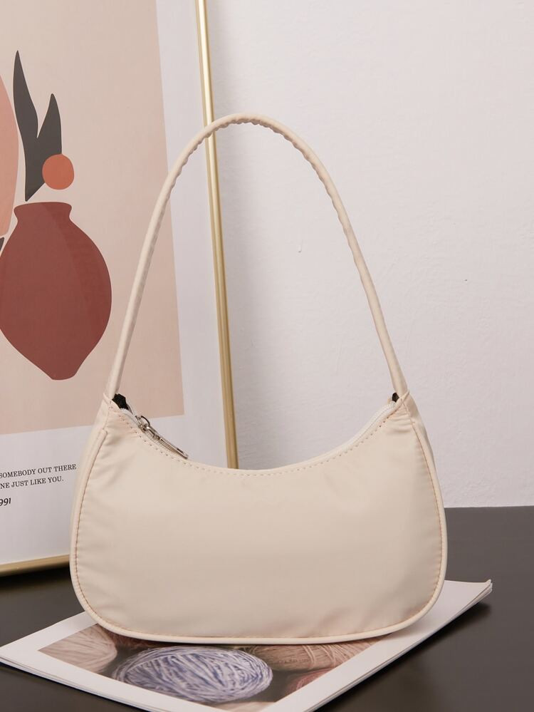 Minimalist Nylon Baguette Bag | SHEIN
