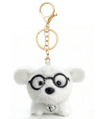 VCKILOFR Plush Puppy Keychain for Backpack - 5.12 inches Cute Animal Dog Stuffed Bag Purse Charms Keyring Funny Bag Accessories Pendant Gift for Women Girls Kids Bag Handbags | Amazon (US)