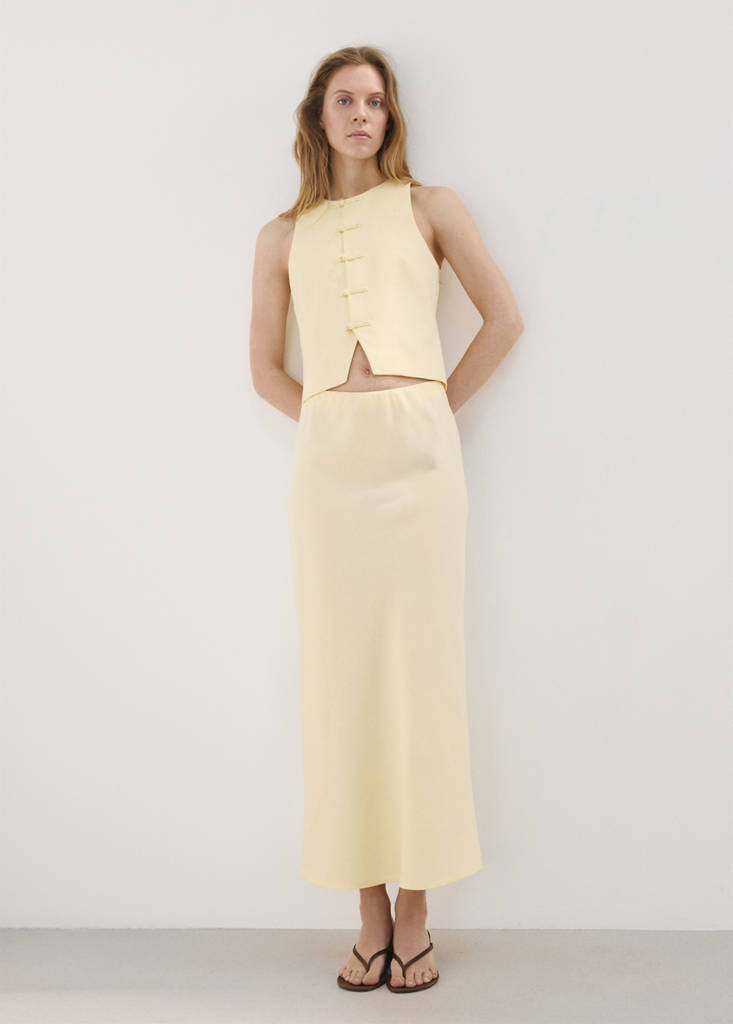 Linen vest with toggles vanilla - Woman - M - MANGO | Mango (US/MX/AU)