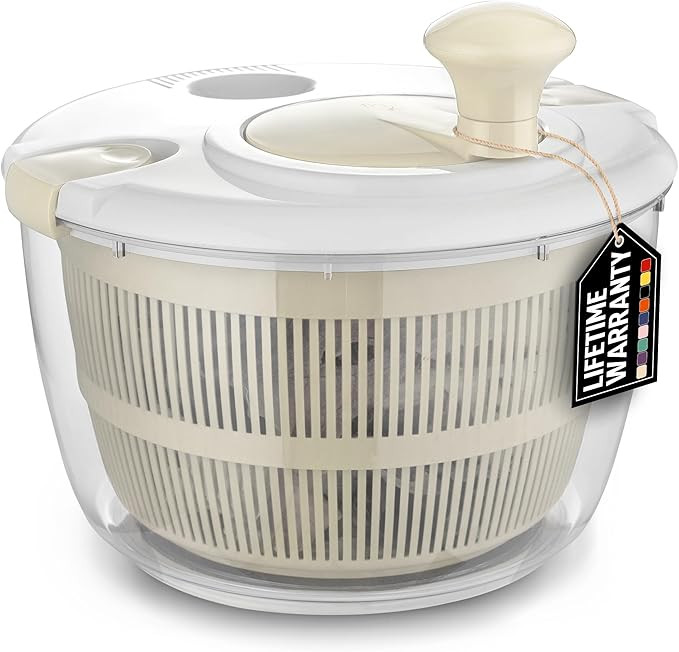 Zulay Kitchen Salad Spinner Large 5L Capacity - Manual Lettuce Spinner With Secure Lid Lock & Rot... | Amazon (US)