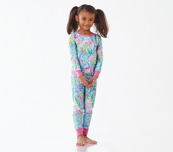 Lilly Pulitzer Mermaid Cove Organic Pajama Set | Pottery Barn Kids