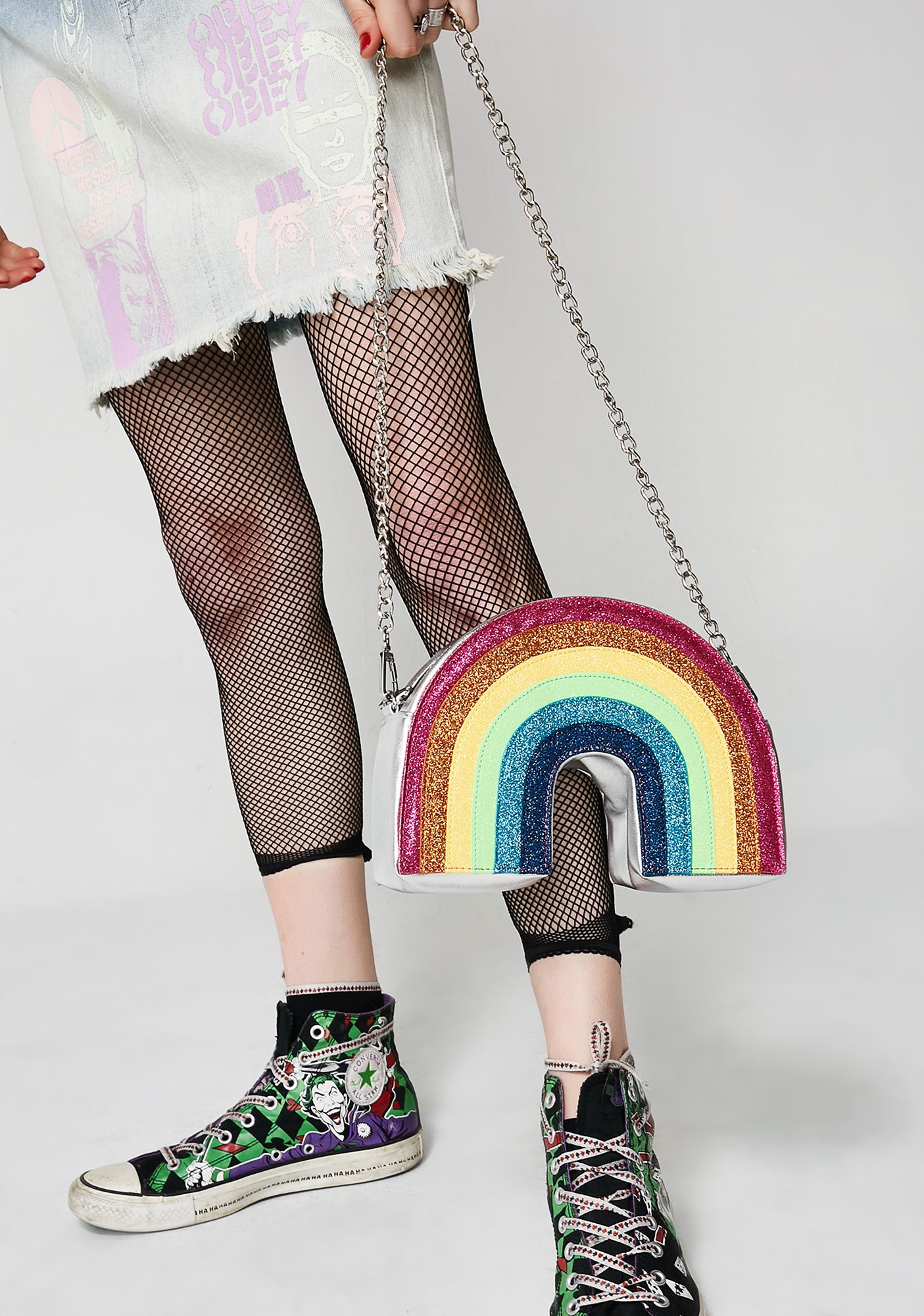 Skinnydip Glitter Rainbow Crossbody Bag | Dolls Kill