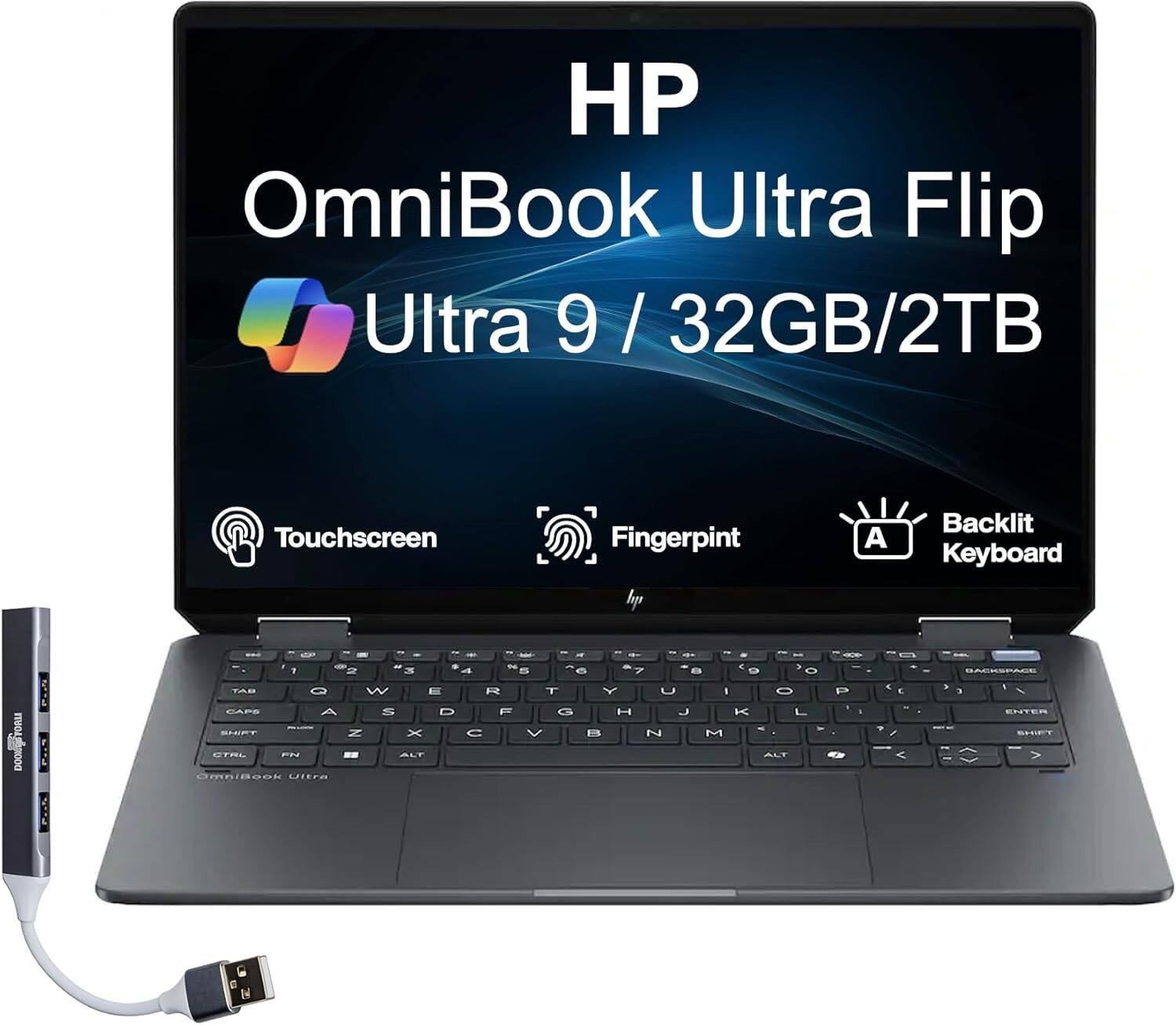 HP - Upgraded - OmniBook Ultra Flip 2-in-1 Laptop 14.0 2.8K Display (Ultra 9-288V, 32GB, 2TB SSD, Win 11 Pro) w/USB Hub - Eclipse Gray | Best Buy U.S.