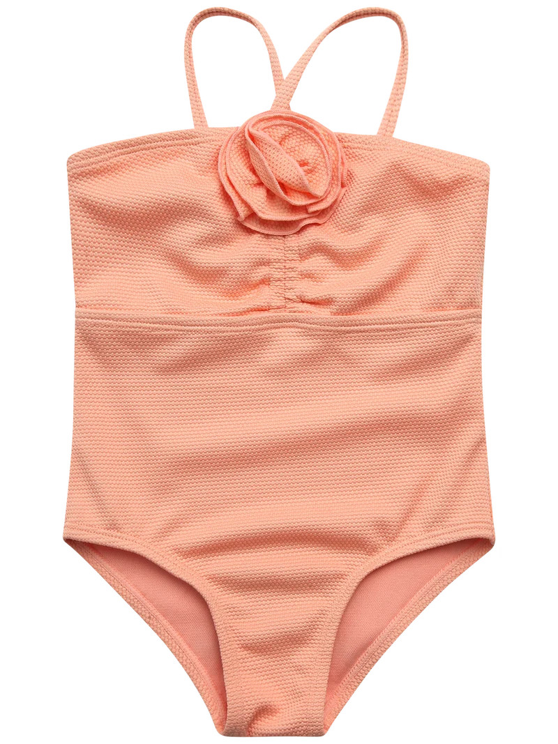 Jessica Simpson Girls' One-piece Ruched Rosette Swimsuit | Walmart (US)