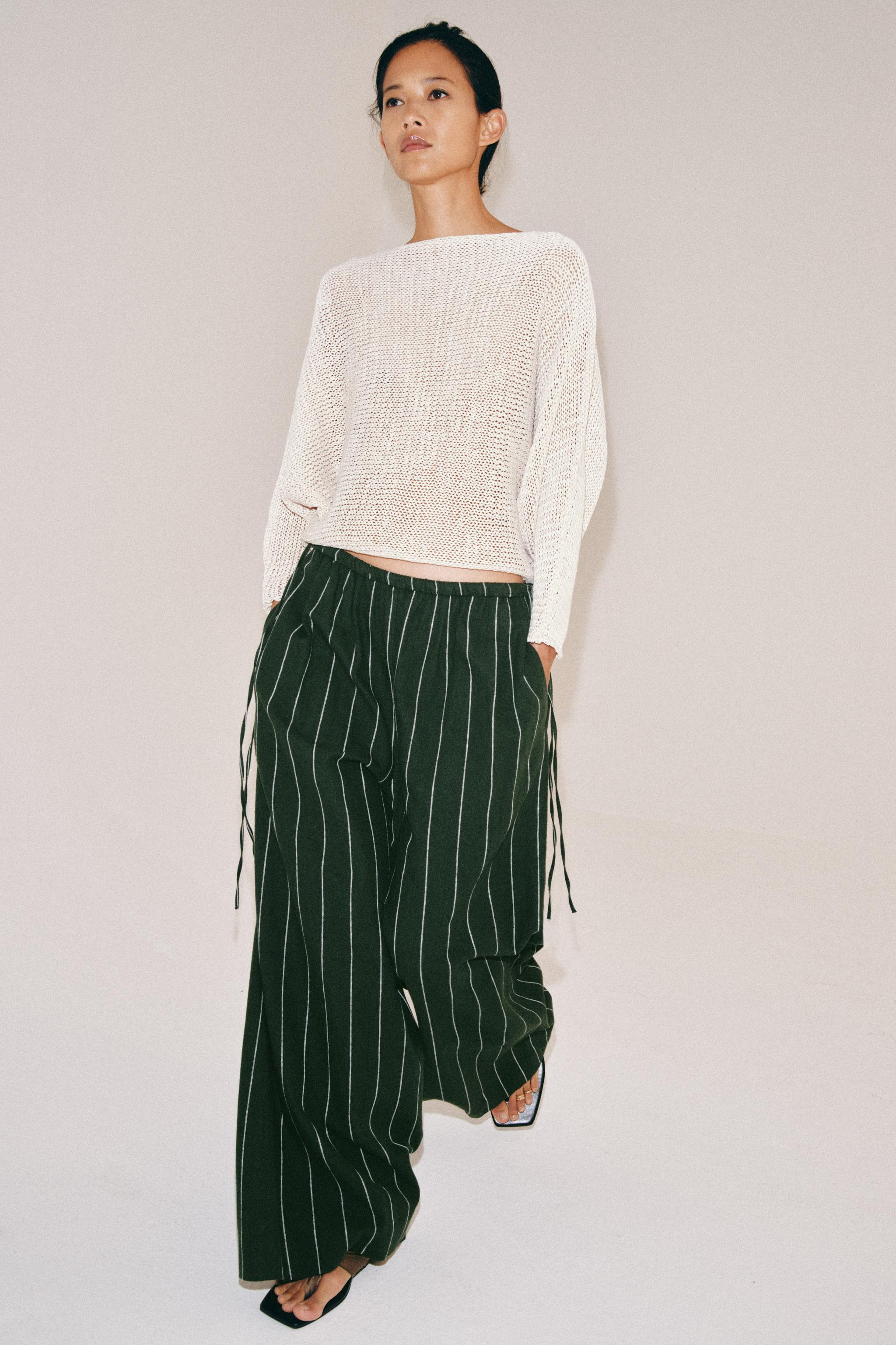 ZW COLLECTION STRIPED LINEN PANTS | Zara Canada