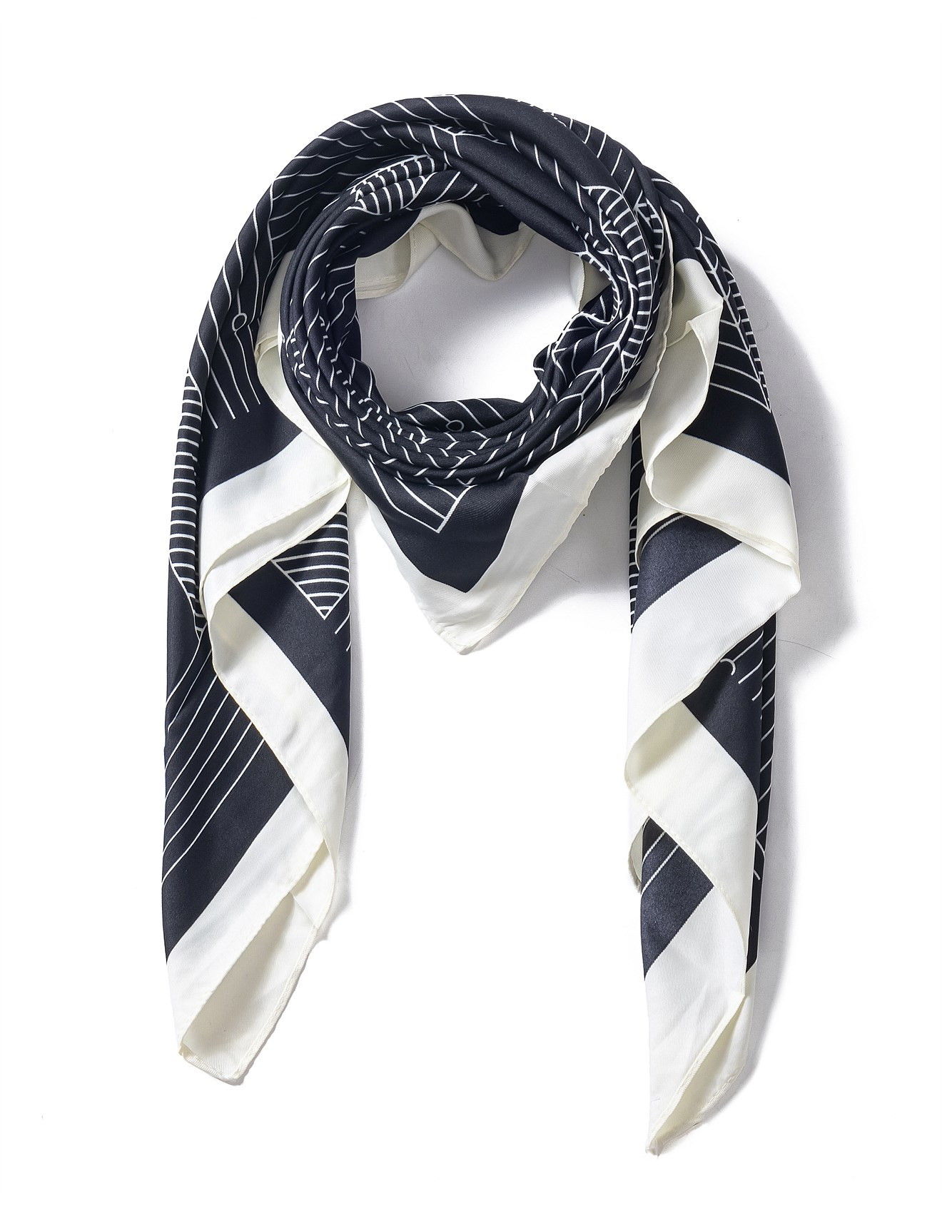 ZIG ZAG PRINT TRIANGLE SCARF | David Jones (Australia & New Zealand)