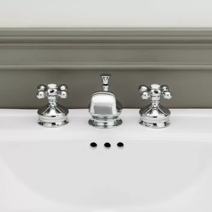 Randolph Morris Widespread Bathroom Sink Faucet - Metal Cross Handles | Vintage Tub & Bath