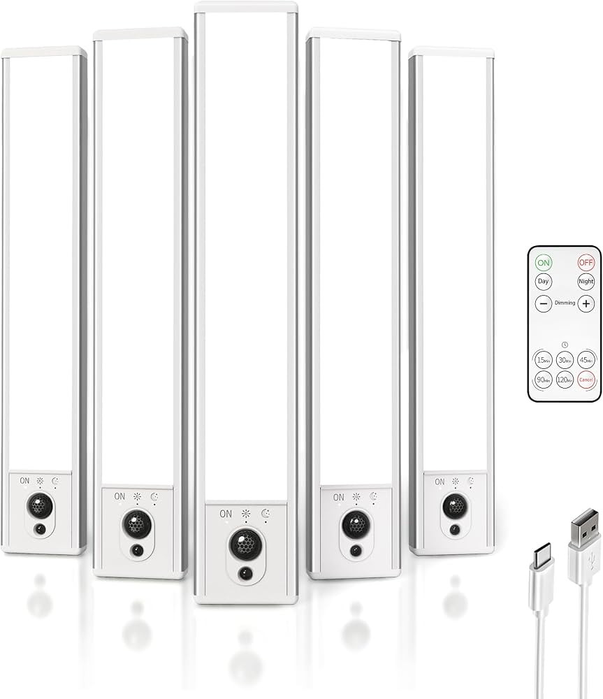 EZVALO 5-Pack Under Cabinet Lighting, 2400mAh Motion Sensor Light, LED Closet Lights Wireless, 65... | Amazon (US)