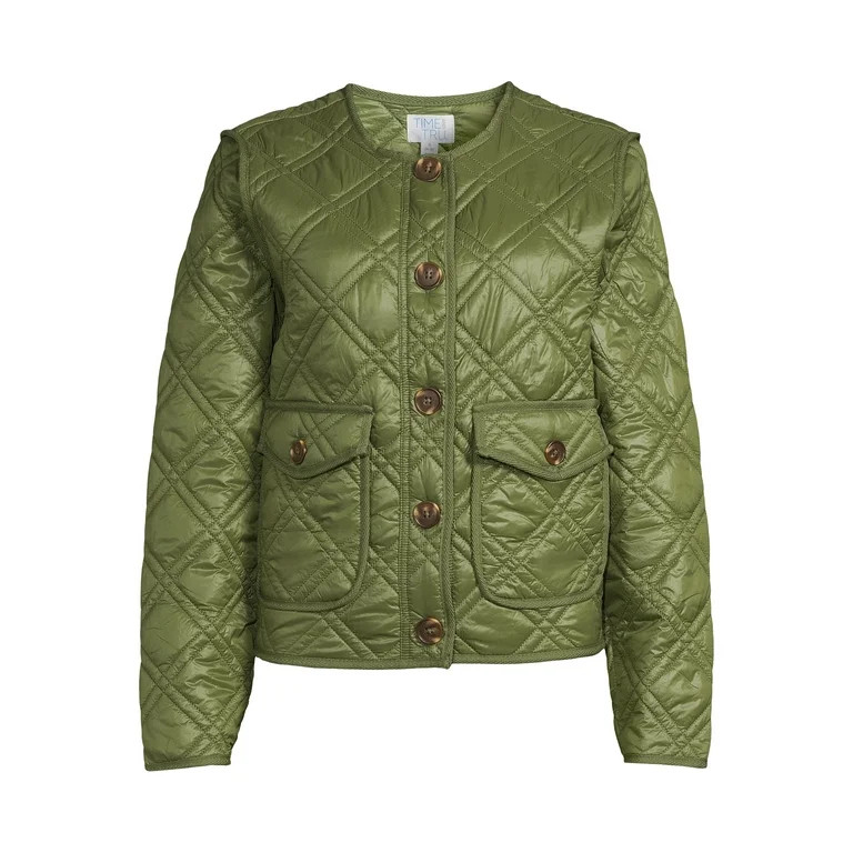 Time and Tru Women's Quilted Jacket - Walmart.com | Walmart (US)