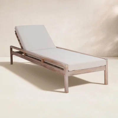 Amina Outdoor Solid Wood Acacia Chaise Lounge | Wayfair North America