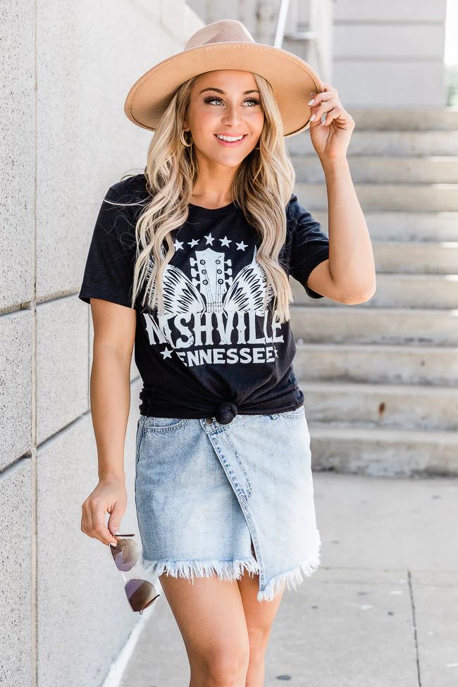 Nashville Wings Black Graphic Tee | Pink Lily