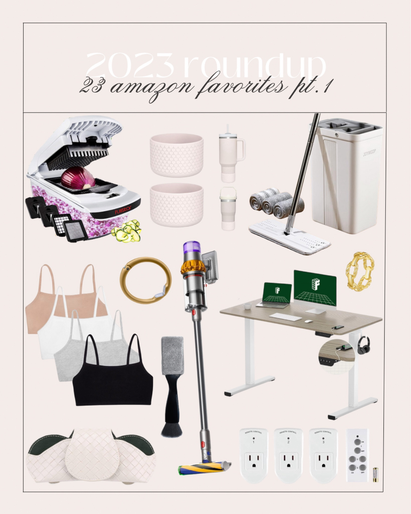 2023 Amazon Favorites! Part 1 of my favorite purchases from Amazon last year 🤍

Best sellers, popular finds, Amazon finds, standing desk, cleaning supplies, Dyson vacuum, food chopper, home gadgets, car accessories, outlet remote, purse hanger, Stanley accessories, gold ring, bralettes, sunglasses holder, fancythingsblogg

#LTKfindsunder100 #LTKfindsunder50 #LTKhome