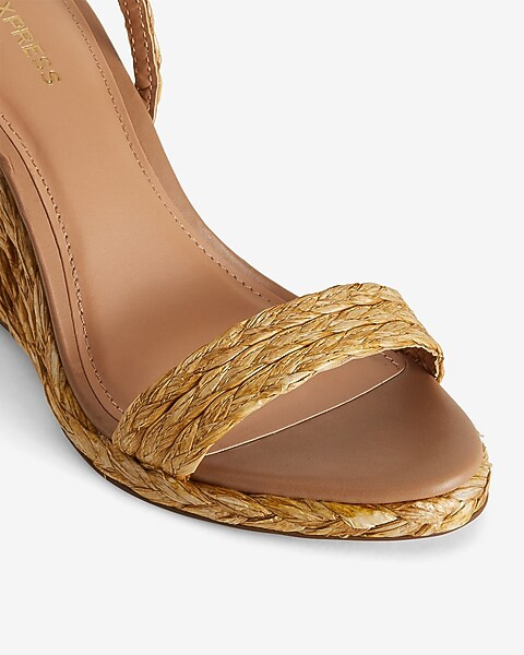 Woven Straw Wedge Sandals | Express