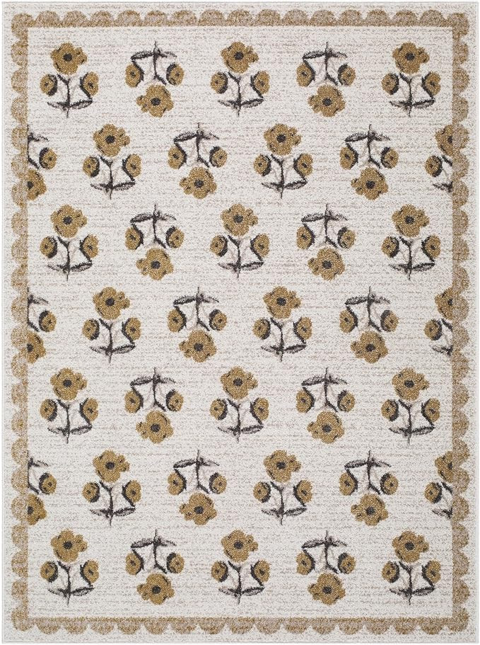 Livabliss x Jenni Yolo Home Louise Modern Area Rug, 5'3" x 7', Burgandy | Amazon (US)