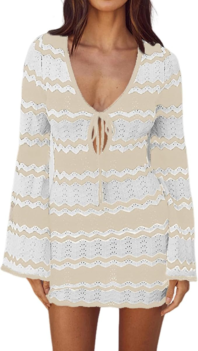 Sexybody Swimsuit Crochet Cover Up for Women Hollow Out Knit Beach Dress Bathing Suit Summer Swim... | Amazon (US)