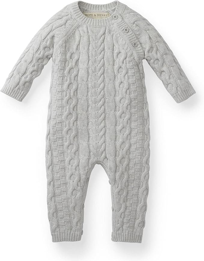 Hope & Henry Layette Baby Cable Knit Sweater Romper | Amazon (US)
