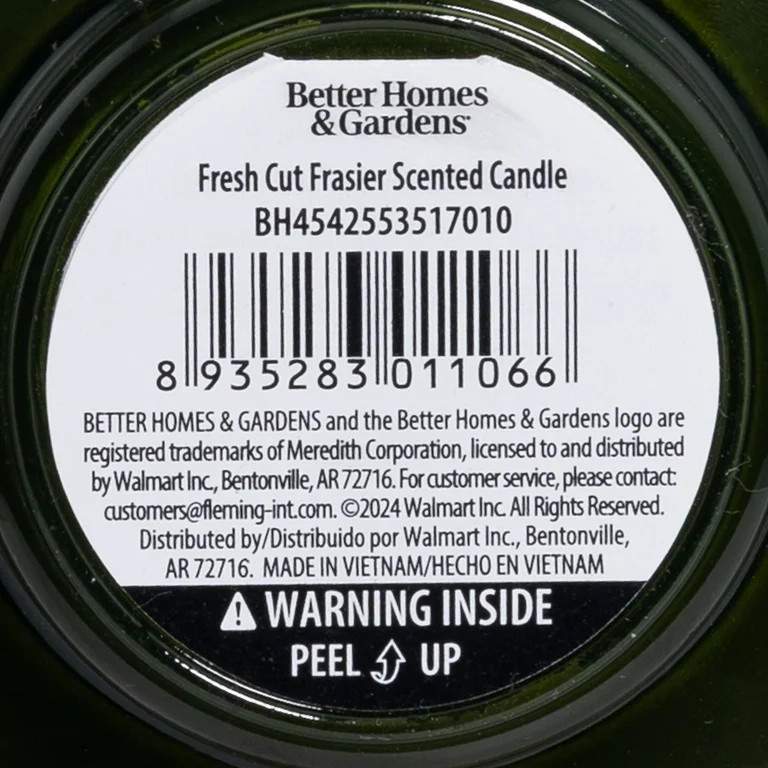 Better Homes & Gardens 1-Wick Artisanal Style Glass Christmas Tree Candle, Fresh Cut Frasier, 8 o... | Walmart (US)
