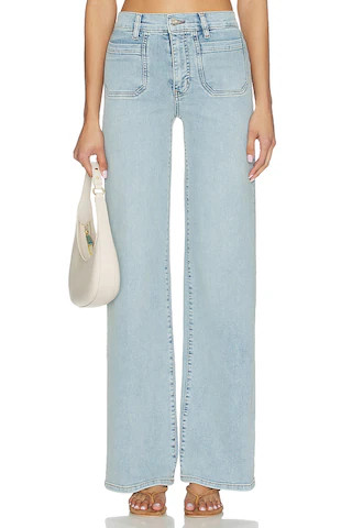 FRAME Le Slim Palazzo Modernist Pocket Long Jeans in Tribute from Revolve.com | Revolve Clothing (Global)