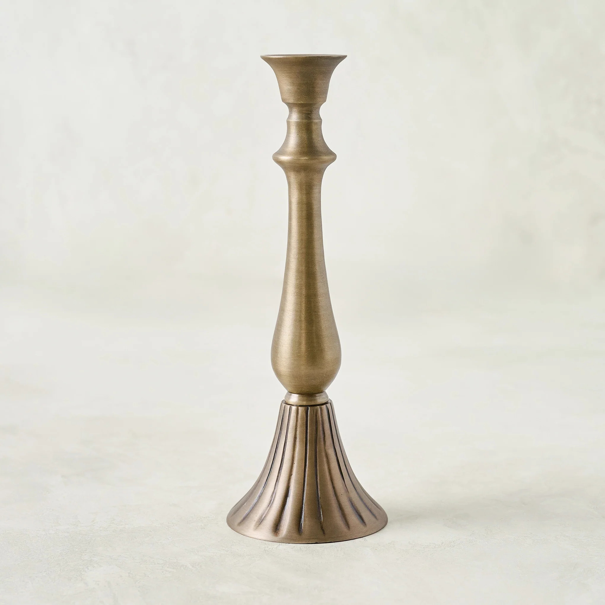 Faris Antiqued Brass Candleholder | Magnolia